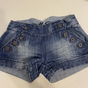 Y2K 2000s Vanilla Star Jean Shorts Stretch Blue Denim Festival Shorties Women 1